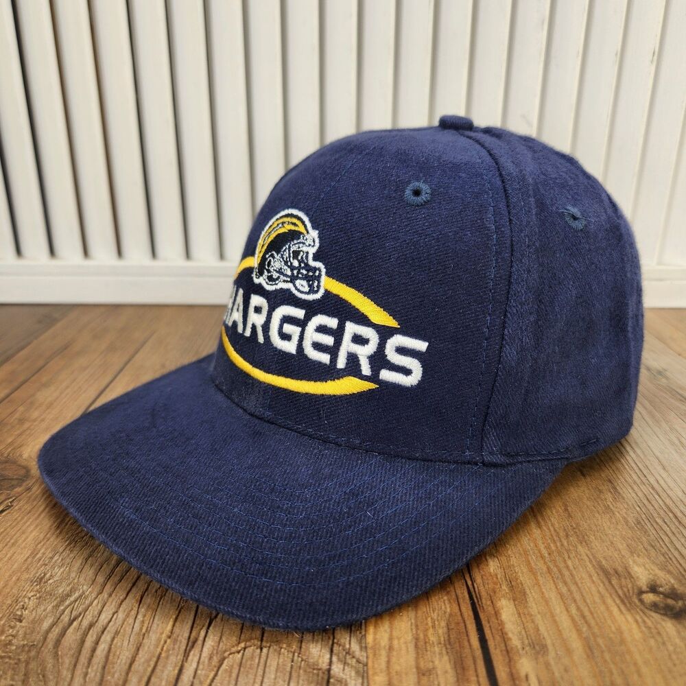 VTG San Diego Chargers Logo 7 Hat Navy Blue 90s Wool NFL Team Strapback Cap